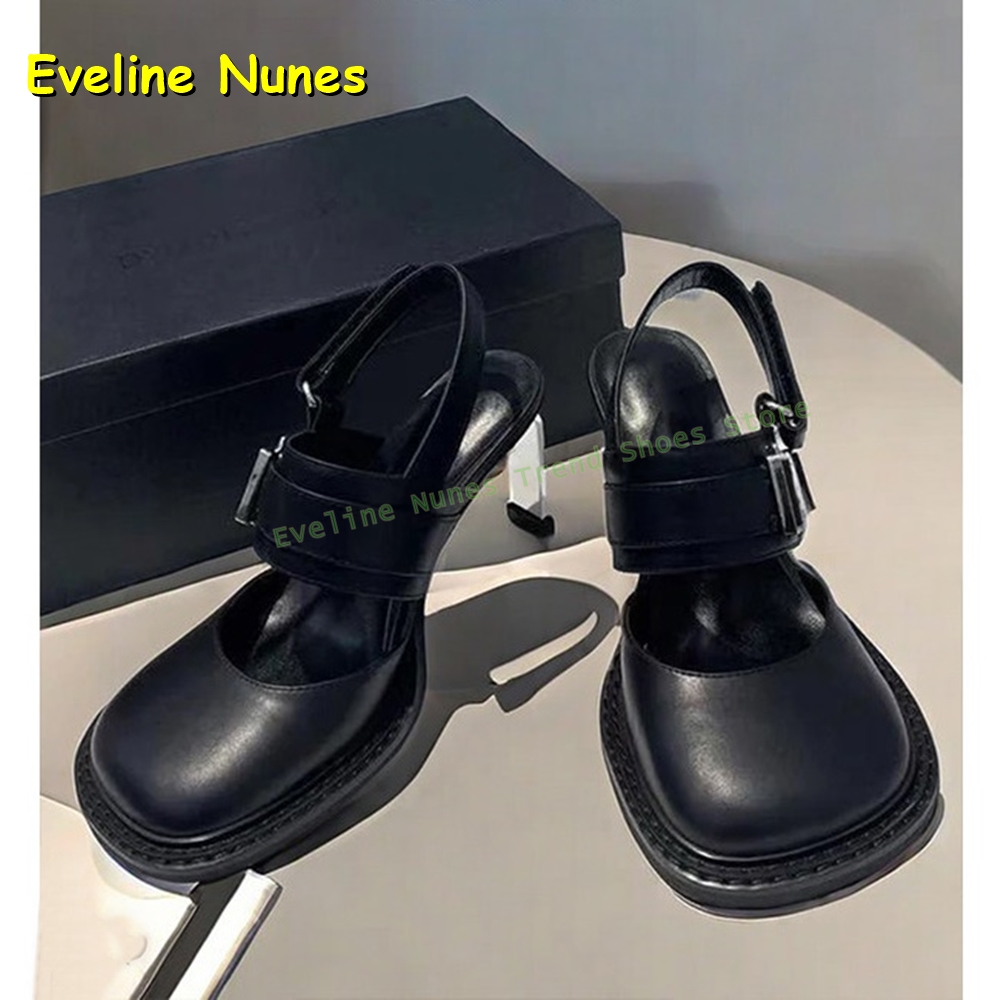 Women's Black Square Toe Buckl - Sandals review and price