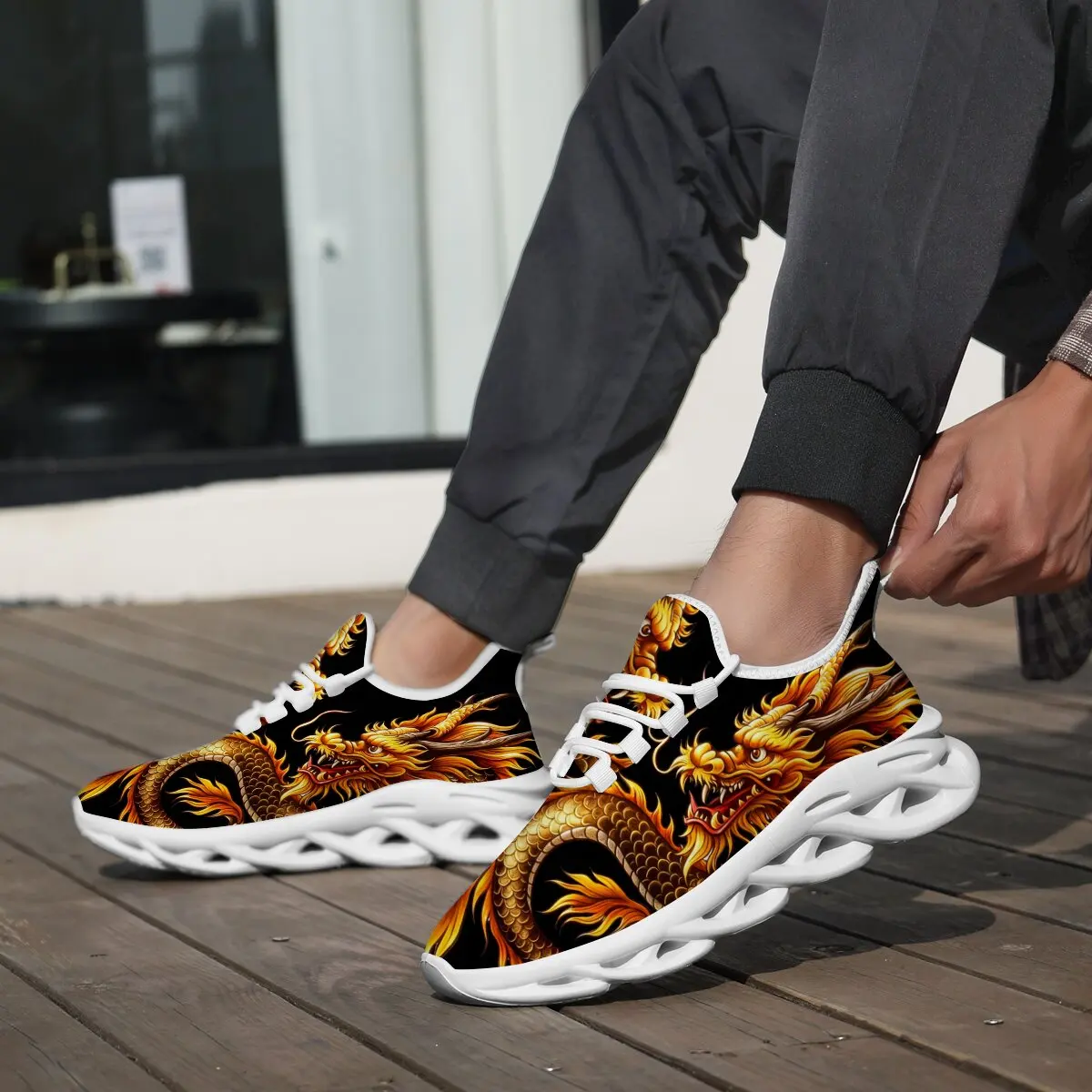 Dragon Graphics Sneakers Men M - Breathable Mesh Athletic Shoes review and price