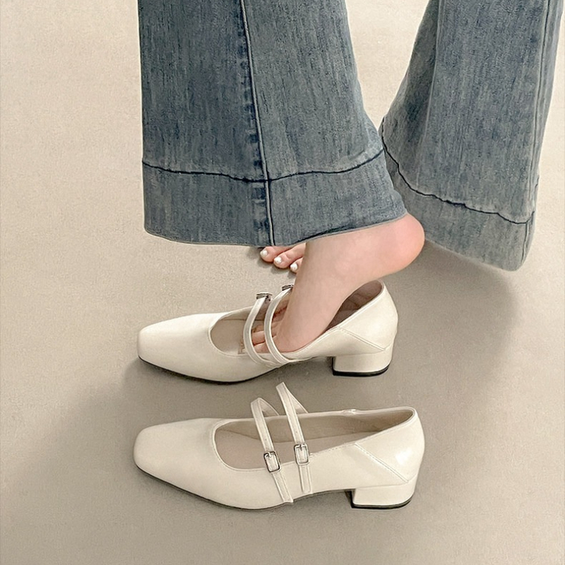 Square Toe Low Heel Women Silv - Heels review and price